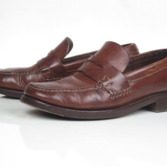 Cole Haan mens shoes brown leather penny loafer casual pinch slip-on size 7 B - Picture 2 of 11